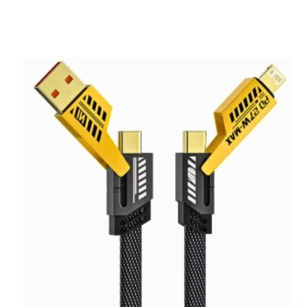 ARmax - 4 in 1 Metal Alloy Ports Fast Charging & Data Transfer 65W Cable USB+TC+iPhone + C to C