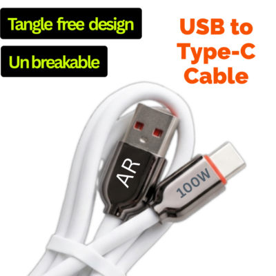 ARmaxtro - 100W & 6A Super Fast Sonic & Turbo Charging USB to Type-C Silicon Cable | Quick Power Delivery & High-Speed Data Sync for Redmi, Pocco, Xiaomi, & Android Gadgets