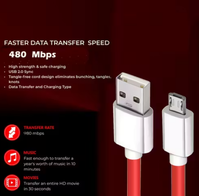 ARmaxtro - 120W & 6A Fast Charging USB to Micro USB (V8) Cable –  High Speed Mobile Charging & Data Transfer Cable (1 Meter)