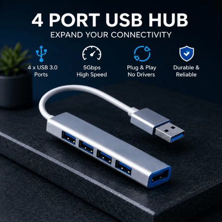 ARmax -USB hub - USB A To 4 Port USB 3.0 USB Hub / Aluminium Alloy Mobile and Laptop Adapter